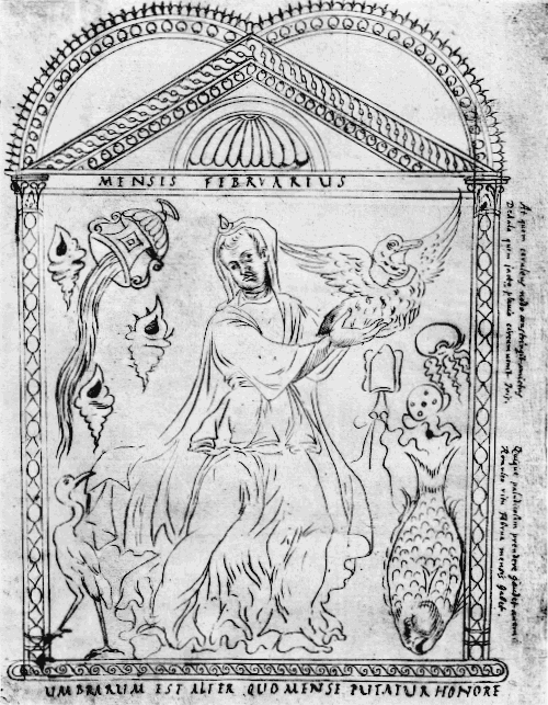 Vatican, Barb. lat. 2154 (Peiresc copy) — February plate — manuscript witness to The Chronography of 354 (Depositio Martyrum & Episcoporum)